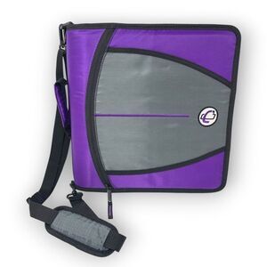 Case It Purple Large Capacity Zipper Binder 3 Rings 3" 11 X 8.5 D145PP Handle